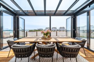 Beachvilla the View mit Blick zur Badebucht Olpenitz