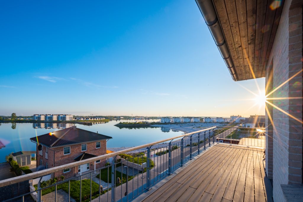 Blick auf die Badebucht von Ferienwohnung aus