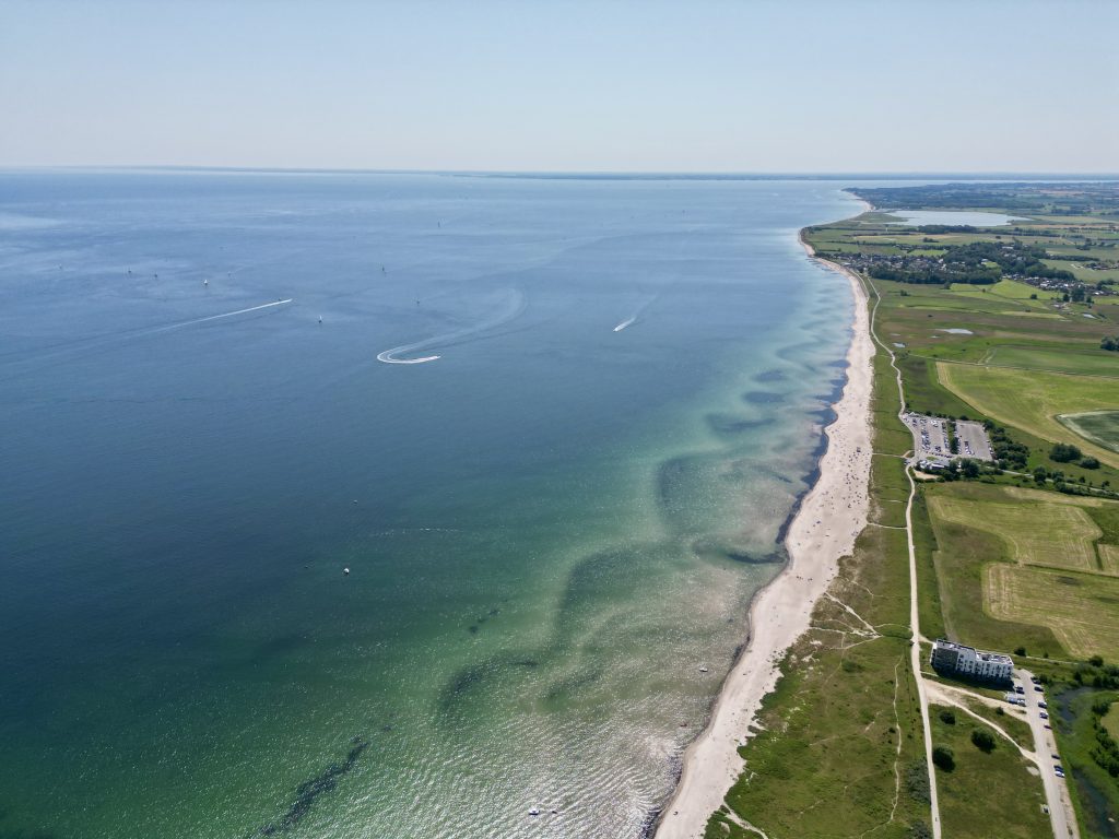 Weidefelder Strand von oben