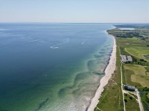 Weidefelder Strand von oben