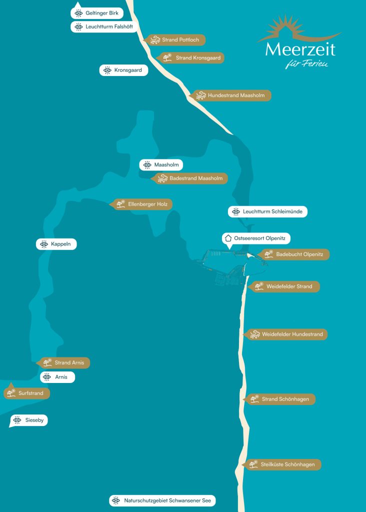 Strand-Karte Olpenitz Kappeln Region